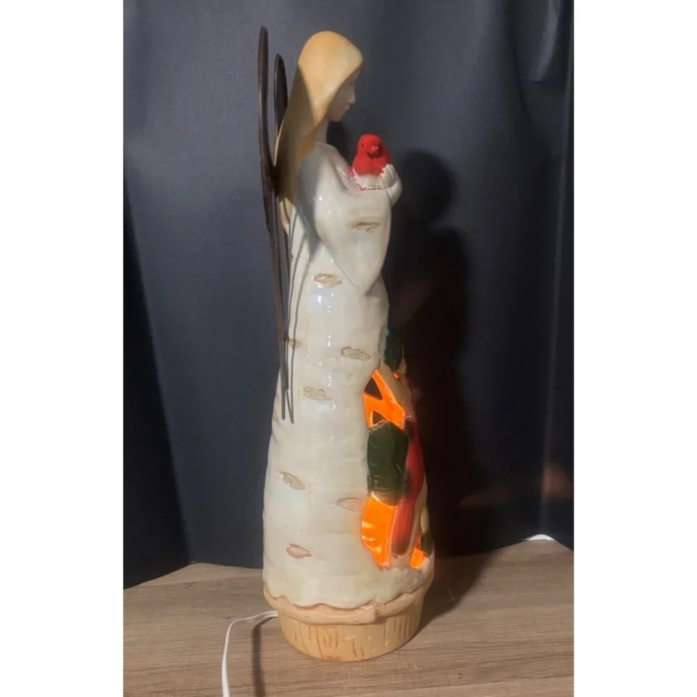 Cracker Barrel Season of Peace Cardinal Angel Light Up Lamp Christmas Holiday
